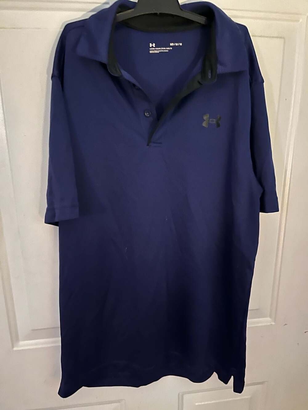 Under Armour Polo Shirt Size MD Blue Athletic Golf